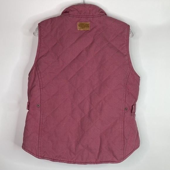 Field & Forest Pink Canvas Sherpa Lined Vest Size Medium - Picture 2 of 9